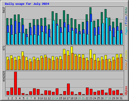 Daily usage for July 2024
