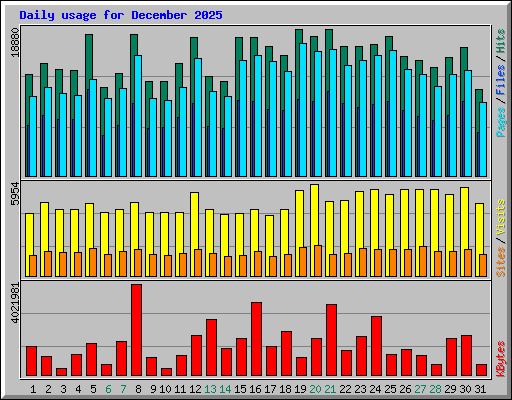 Daily usage for December 2025