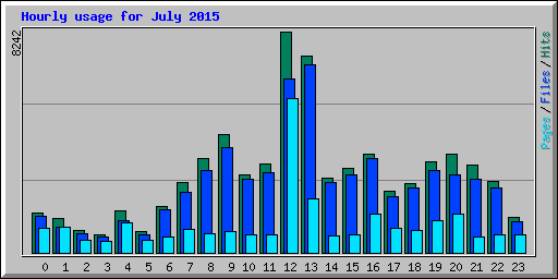 Hourly usage for July 2015
