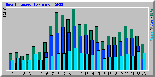 Hourly usage for March 2022